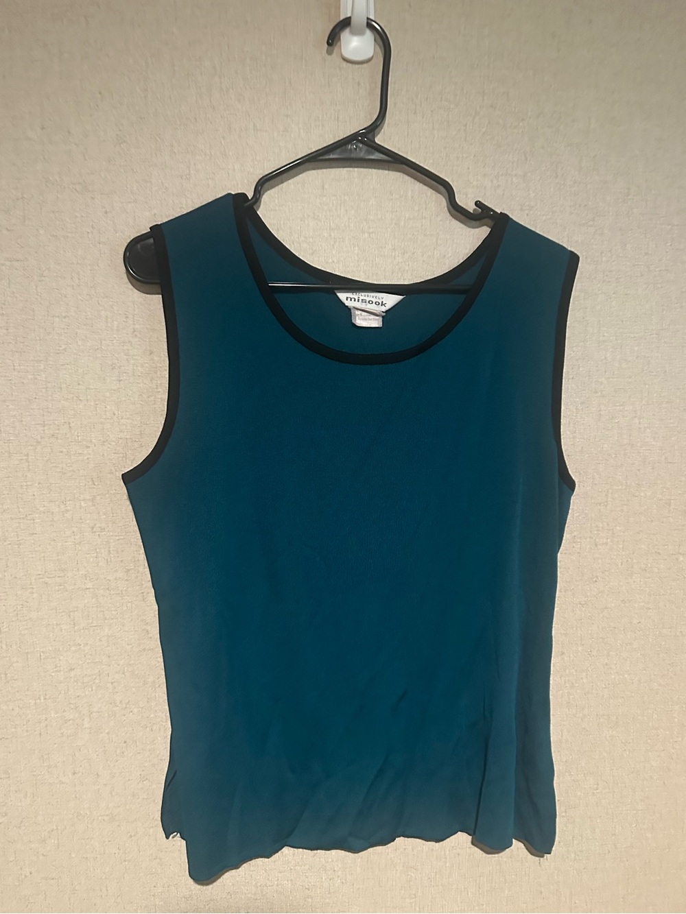 Misook Vinatge Large Teal Sleeveless Tank Top Office